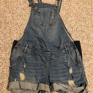 Indigo Blue Maternity Overall Shorts S